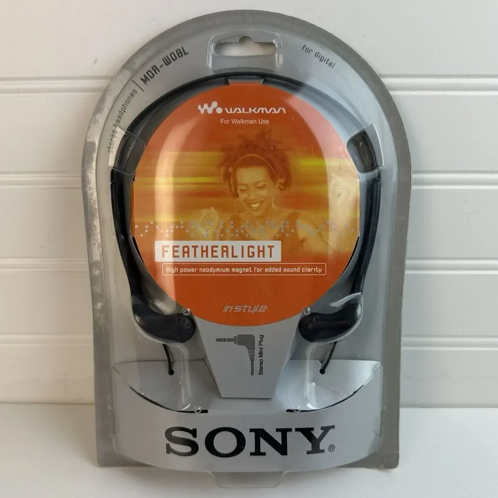 SONY MDR-W08L Ultra Lightweight In-ear Stereo Headphones Sealed NOS 2002 NEW